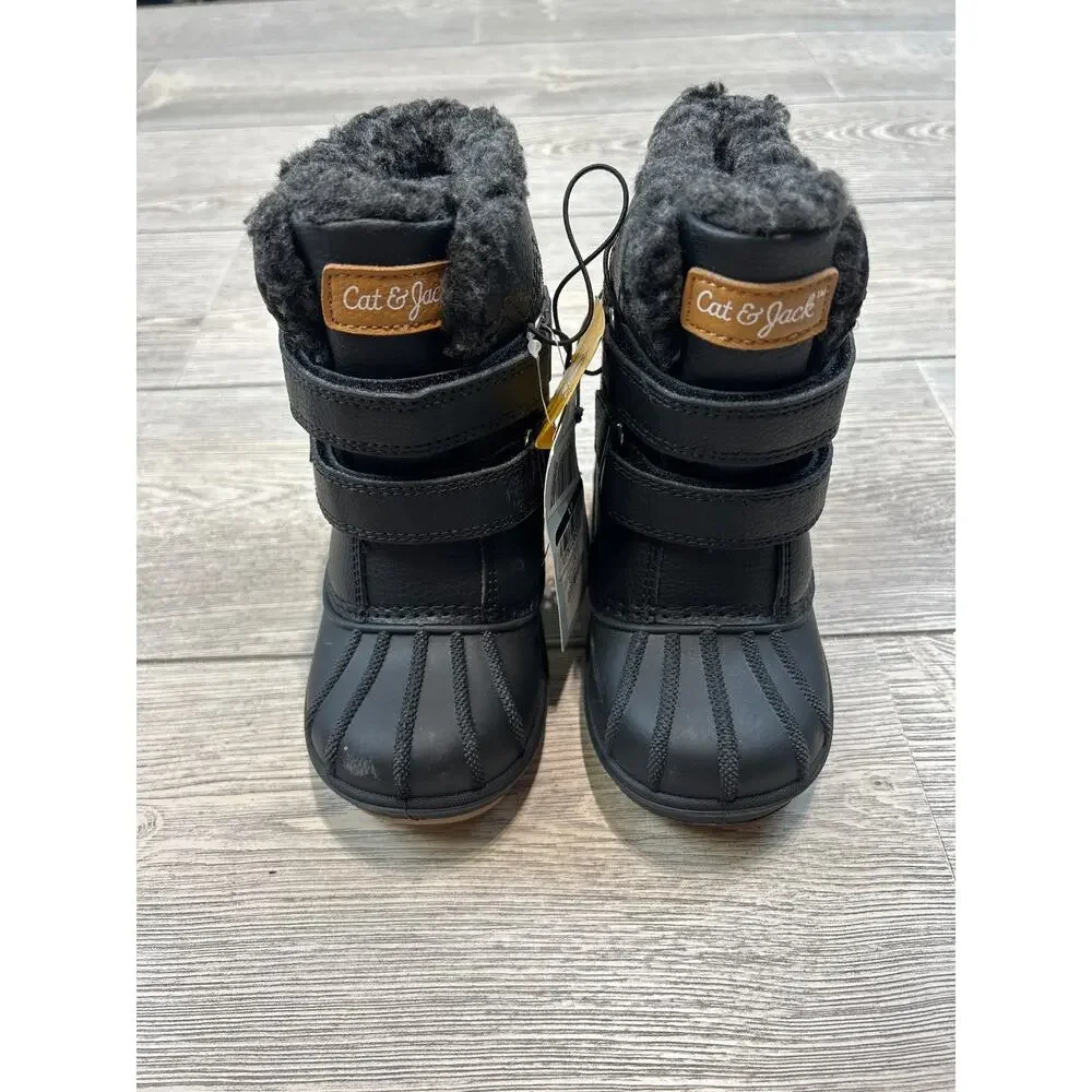 Cat & Jack Toddler Denver Waterproof Snow Boots Black Size 8 NWT